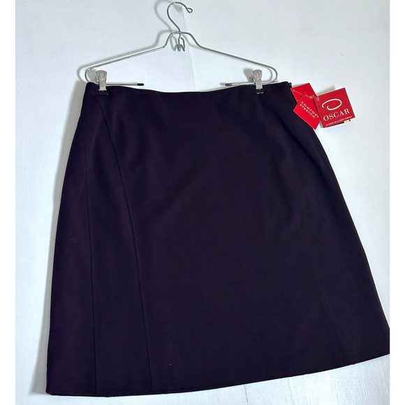 Oscar De La Renta Women’s Skirt‎ Burgundy Maroon Size 14 NWT - Picture 2 of 16